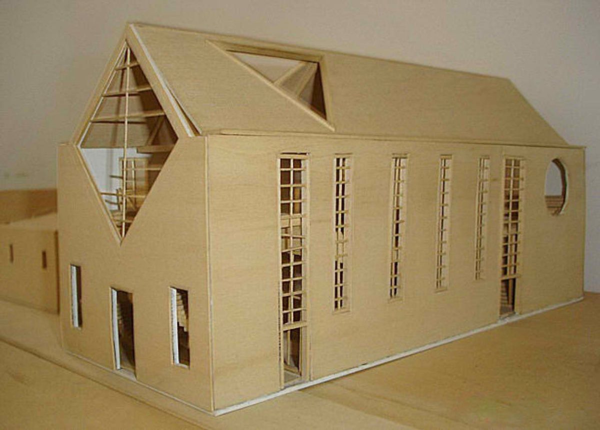 Architectural planning model of a new church